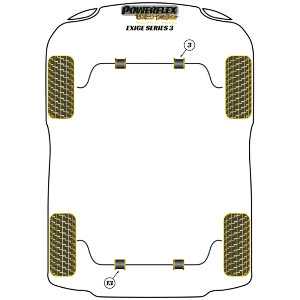 Powerflex Lotus  Exige Serie 3 (2012-2016)   Boccola barra antirollio posteriore 19mm Fig.13 (2) PF34-803-19BLK - immagine 2