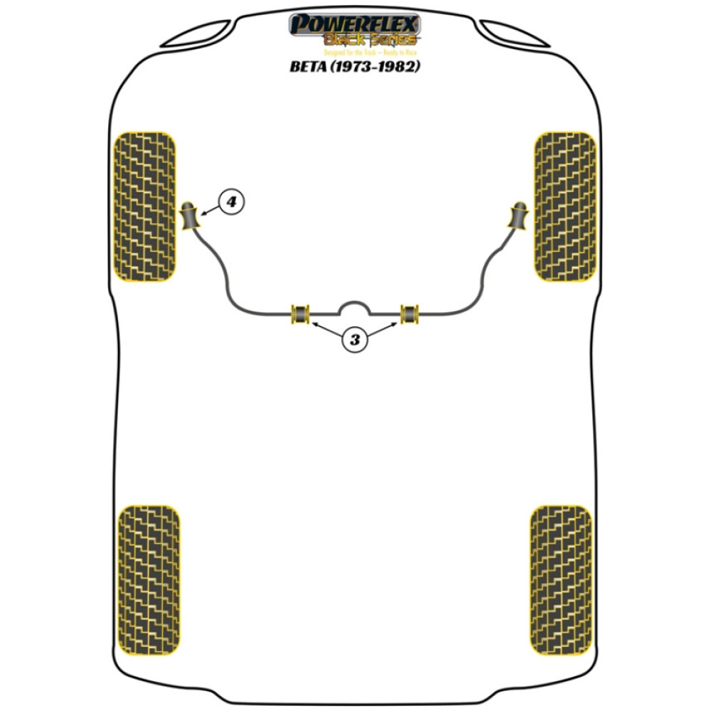 Powerflex Lancia Beta incl. Volumex (1972 - 1984)    Boccola interna barra antirollio anteriore 16mm Fig.3 (4) PFF30-403-16BLK - immagine 2