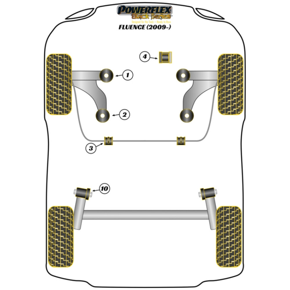 Powerflex Renault Fluence (2009 - in poi)    Boccola anteriore del braccio anteriore Fig.1 (2) PFF60-1701BLK - immagine 2