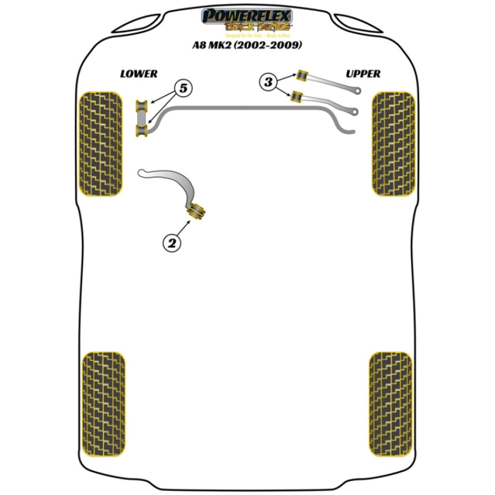 Powerflex Audi A8 / S8 D3 (2002 - 2009) Braccio del raggio inferiore anteriore alla boccola del telaio Caster regolabile Fig.2 (2) PFF3-702GBLK 2 Powerflex Audi  A8 / S8 D3 (2002 - 2009)   Braccio del raggio inferiore anteriore alla boccola del telaio Caster regolabile Fig.2 (2) PFF3-702GBLK - immagine 2