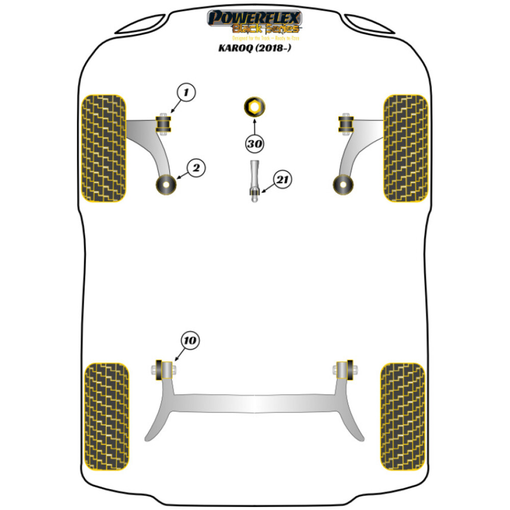 Powerflex Skoda  Karoq 2WD   Inserto supporto motore inferiore (grande) Fig.30 (1) PFF85-830BLK - immagine 2
