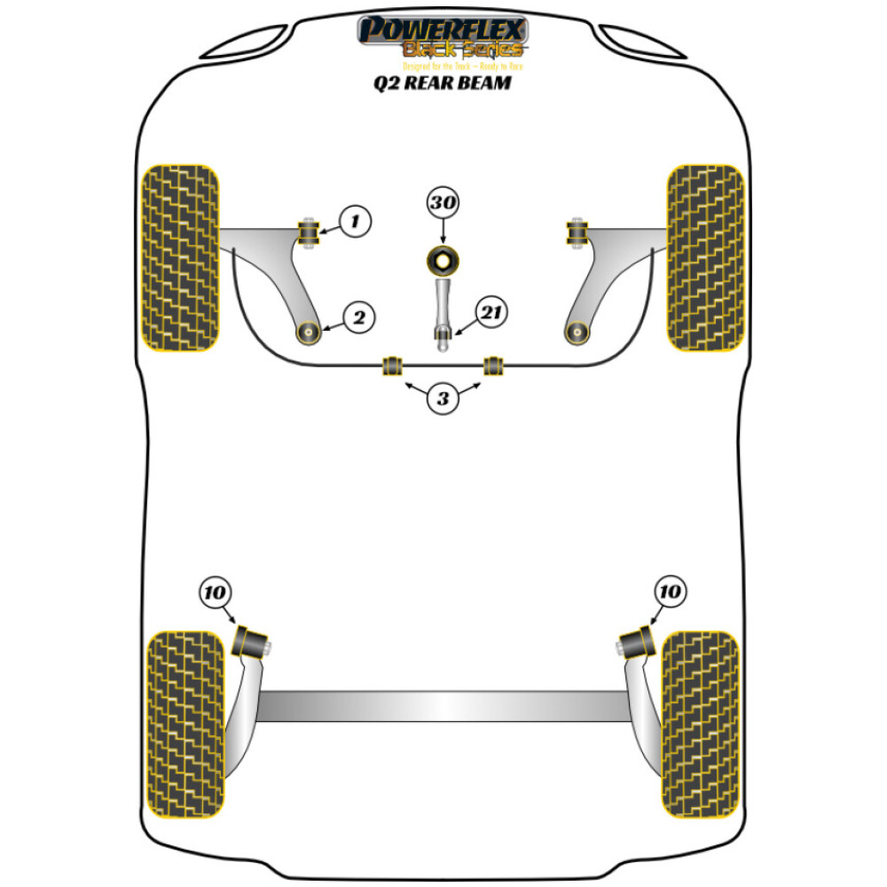 Powerflex Audi  Q2 2WD PONTE POSTERIORE   Boccola barra antirollio anteriore 24mm Fig.3 (2) PFF85-803-24BLK - immagine 2