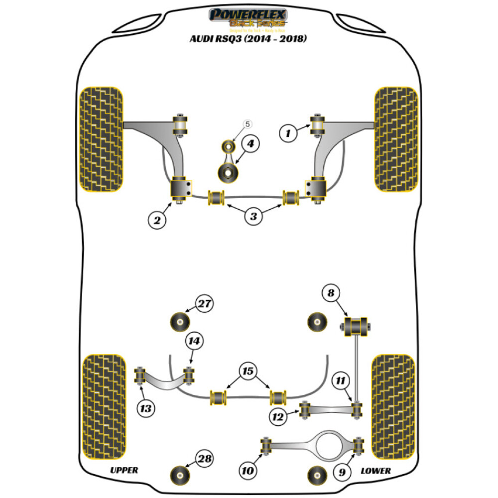 Powerflex Audi   RSQ3 8U  Boccola interna del tirante trasversale inferiore posteriore Fig.12 (2) PFR85-512BLK - immagine 2