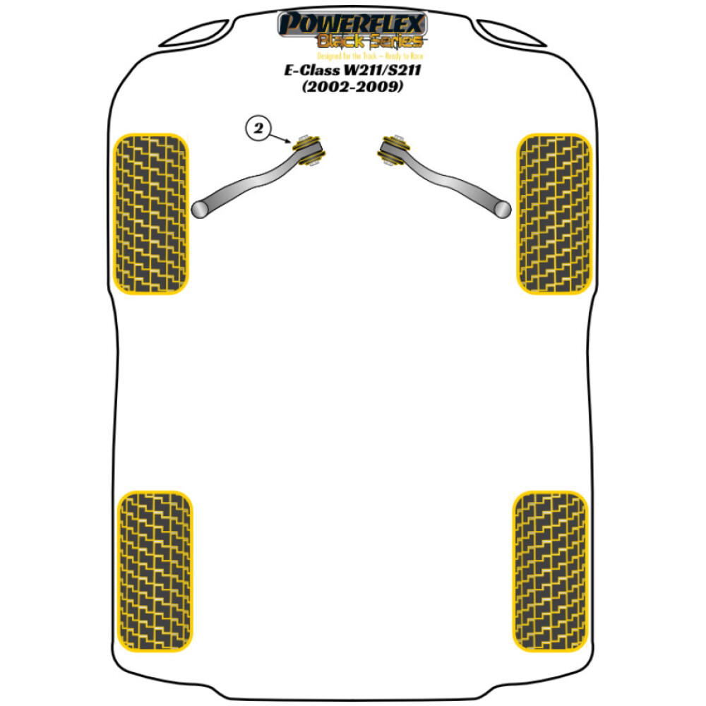 Powerflex Mercedes-Benz Classe E W211/S211 (2002-2009)   Boccola interna del braccio superiore anteriore regolabile Fig.2 (2) PFF40-502GBLK - immagine 2
