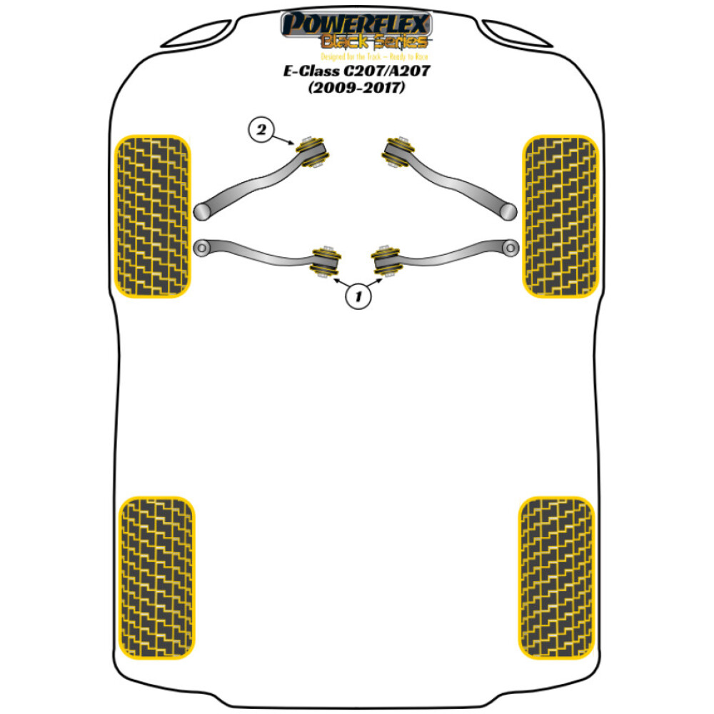 Powerflex Mercedes-Benz Classe E C207/A207 (2009-2017)   Boccola interna del braccio superiore anteriore regolabile Fig.2 (2) PFF40-502GBLK - immagine 2