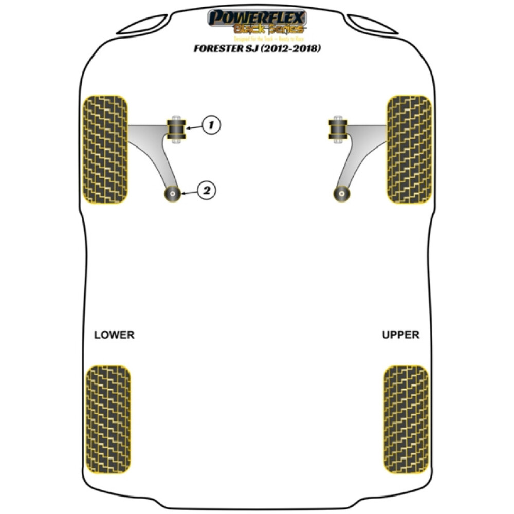 Powerflex Subaru  Forester SJ (2012 - 2018)   Boccola anteriore del braccio anteriore Fig.1 (2) PFF69-501BLK - immagine 2