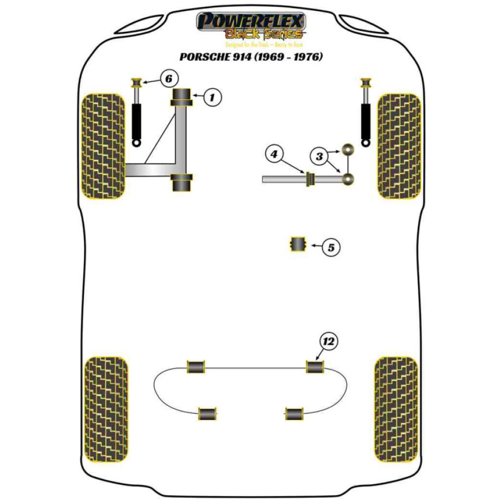 Powerflex Porsche 914 (1970 - 1976)    Boccola barra antirollio posteriore 15mm Fig.12 (4) PFR57-412-15BLK - immagine 2