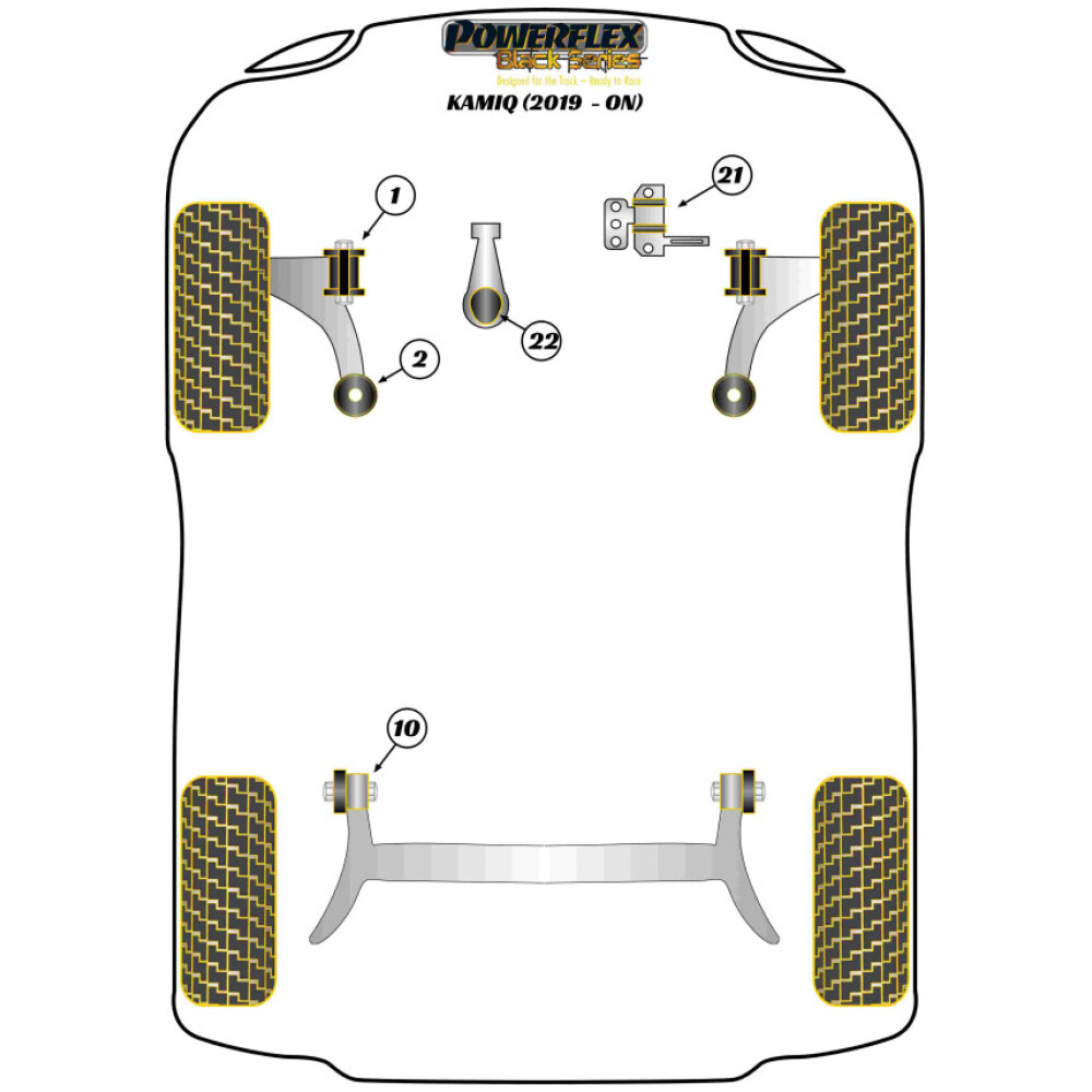 Powerflex Skoda Kamiq (2019-in poi)    Inserto supporto motore superiore Fig.21 (1) PFF85-1821BLK - immagine 2