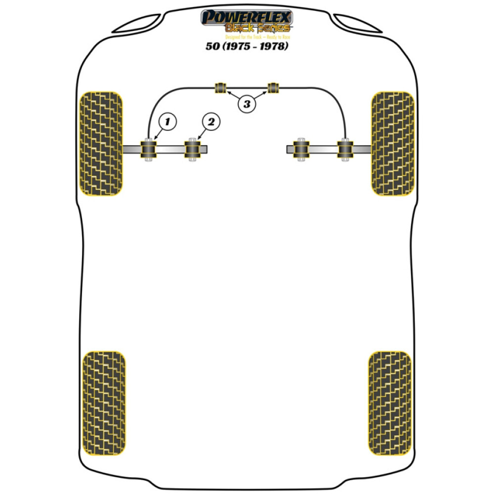 Powerflex Audi 50 (1975 - 1978)    Supporto barra antirollio anteriore 18mm Fig.3 (2) PFF85-105BLK - immagine 2