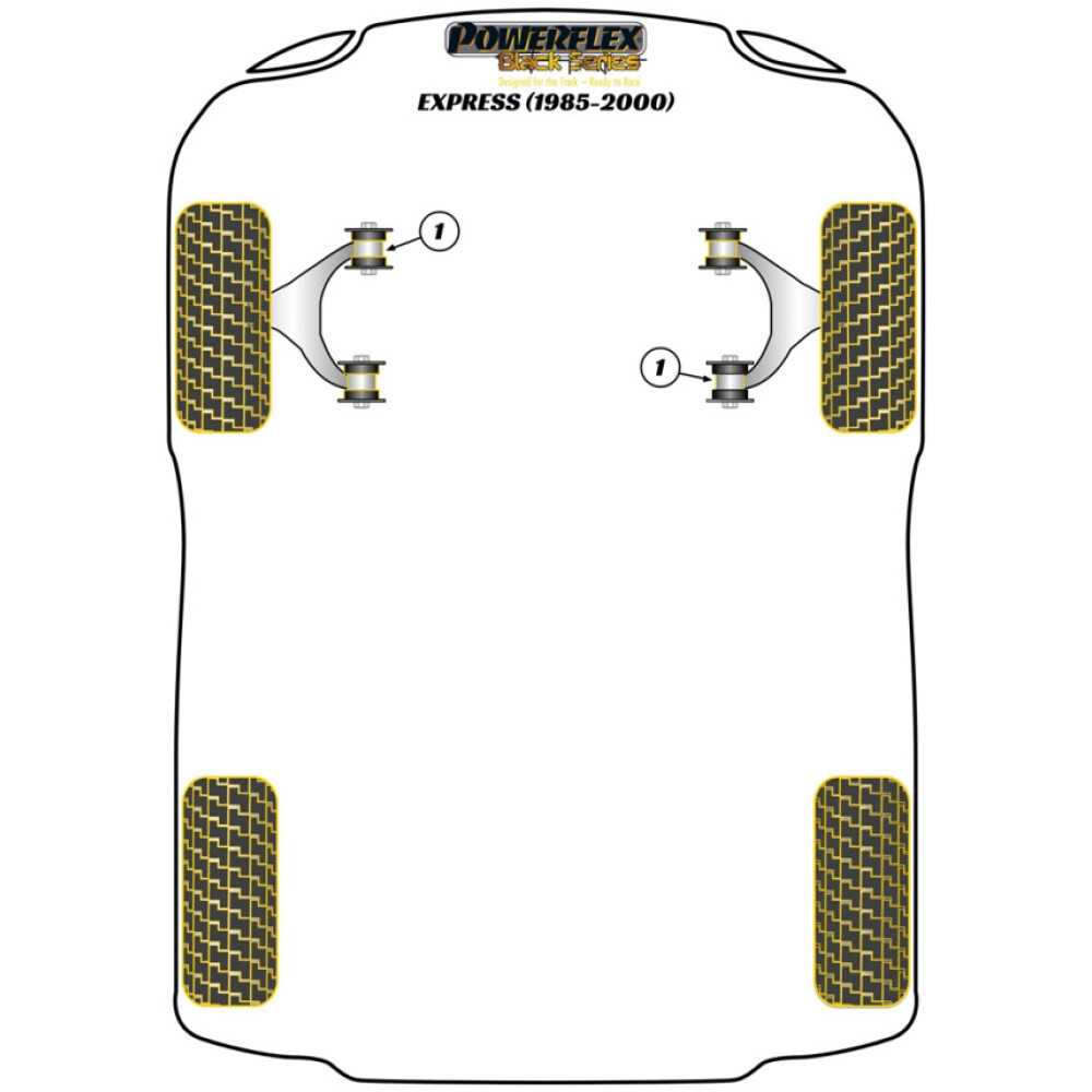 Powerflex Renault Express (1985 - 2000)    Boccola del braccio oscillante inferiore anteriore Fig.1 (4) PFF60-101BLK - immagine 2