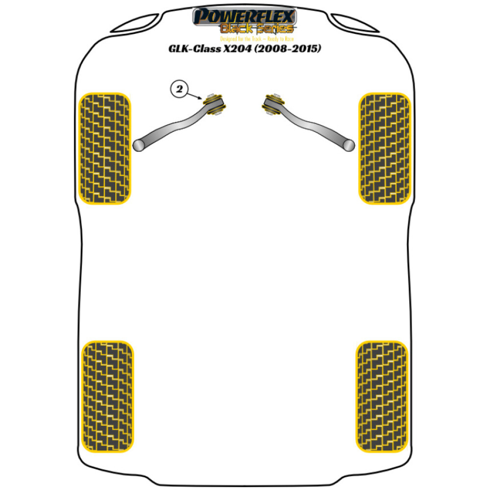 Powerflex Mercedes-Benz GLK-Class X204 (2008 - 2015)    Boccola interna del braccio superiore anteriore regolabile Fig.2 (2) PFF40-502GBLK - immagine 2