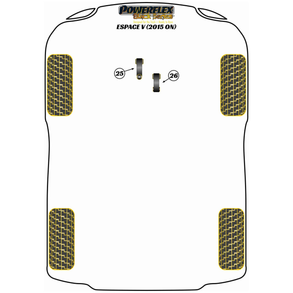 Powerflex Renault Espace V (2015 in poi)    Supporto di coppia motore superiore - Track/Msport Fig.25 (1) PFF60-2725BLK - immagine 2