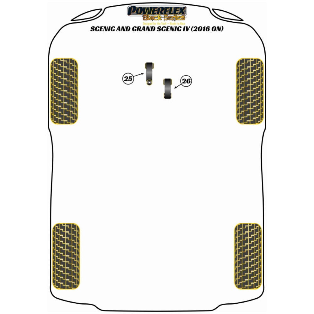 Powerflex Renault  Scenic e Grand Scenic IV (2016 in poi)   Supporto di coppia inferiore - Track/Msport Fig.26 (1) PFF60-8026BLK - immagine 2