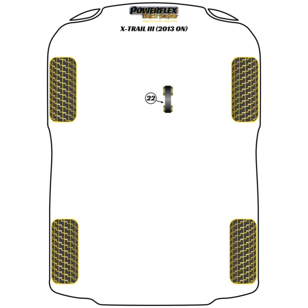 Powerflex Nissan X-Trail T32 (2013 in poi)    Supporto di coppia inferiore - Track/Msport Fig.26 (1) PFF60-8026BLK - immagine 2