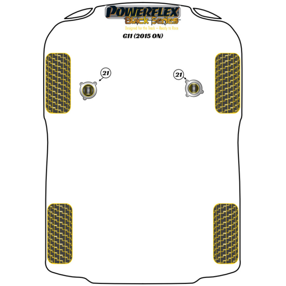 Powerflex BMW Serie 7 G11 (2015 in poi)   Kit di inserimento del supporto motore Fig.21 (1) PFF5-4020BLK - immagine 2