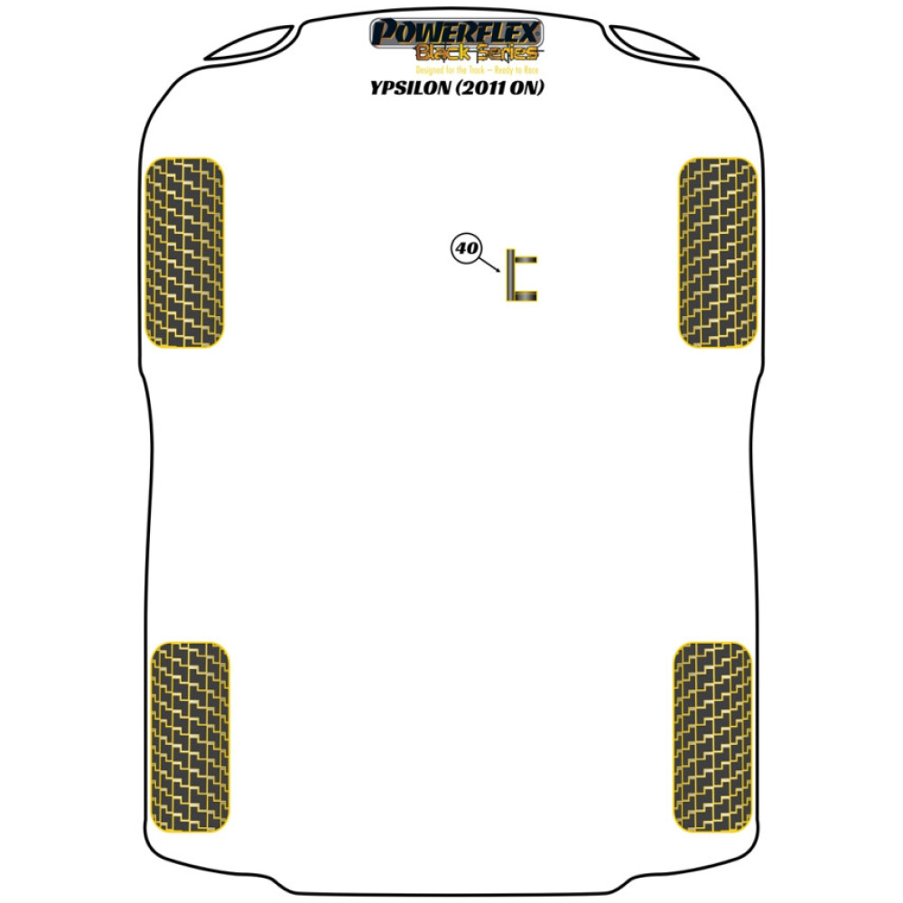 Powerflex Lancia Ypsilon (2011 in poi)    Inserto supporto motore superiore Fig.40 (1) PFF16-540BLK - immagine 2