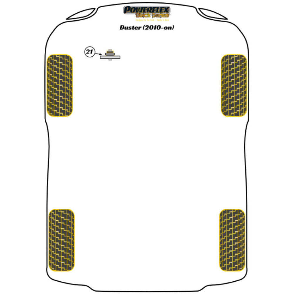 Powerflex Dacia Duster Boccola di montaggio del cambio Fig.21 (1) PFF60-1421BLK 2 Powerflex Dacia Duster Boccola di montaggio del cambio Fig.21 (1) PFF60-1421BLK - immagine 2