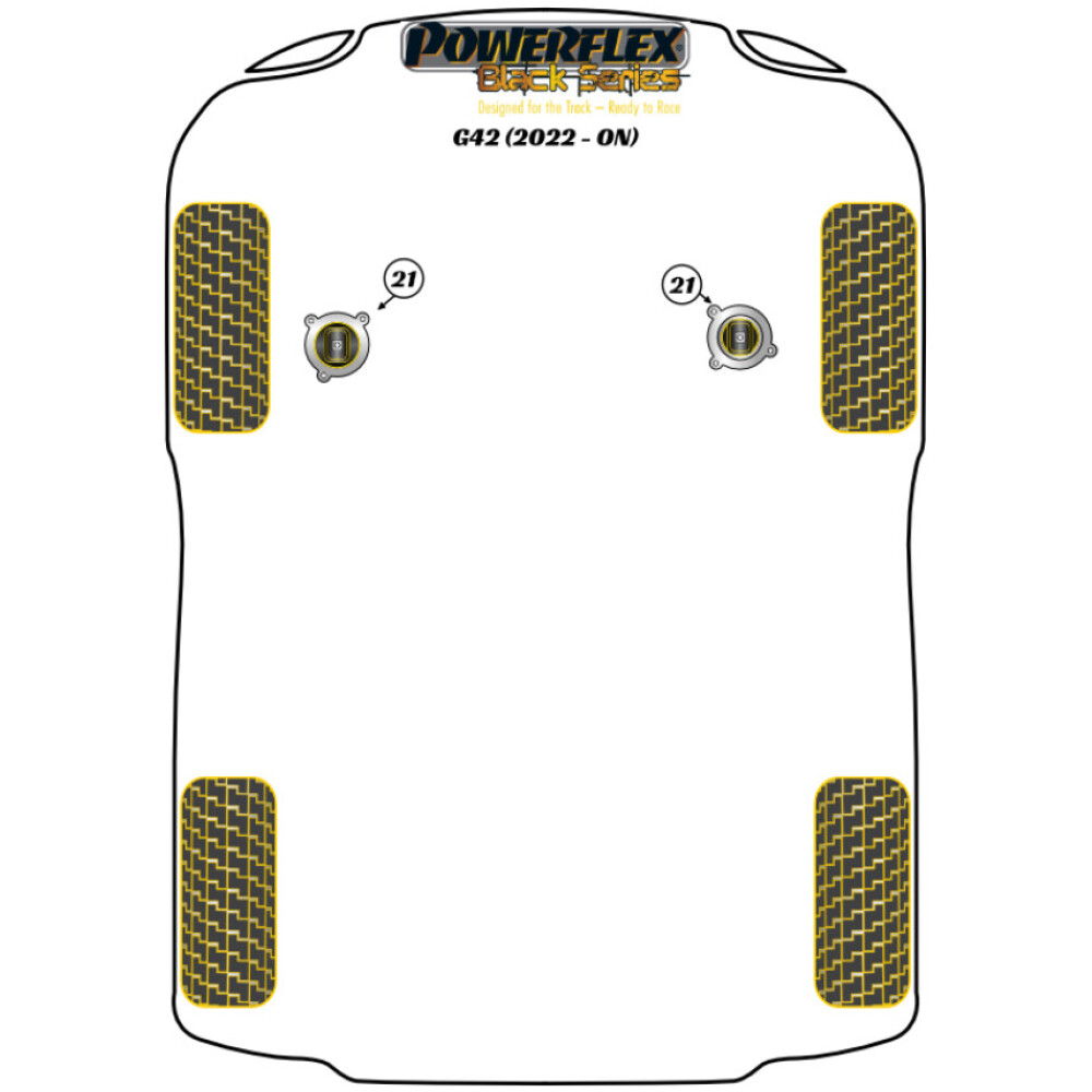 Powerflex BMW Serie 2 G42 (2022- in poi)   Kit di inserimento del supporto motore Fig.21 (1) PFF5-4020BLK - immagine 2