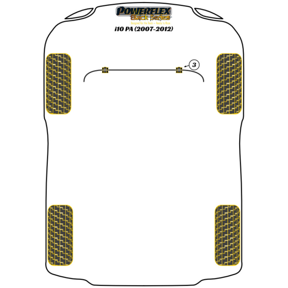 Powerflex Hyundai  i10 PA (2007 - 2012)   Boccola barra antirollio anteriore 23,2 mm Fig.3 (2) PFF26-103-23.2BLK - immagine 2