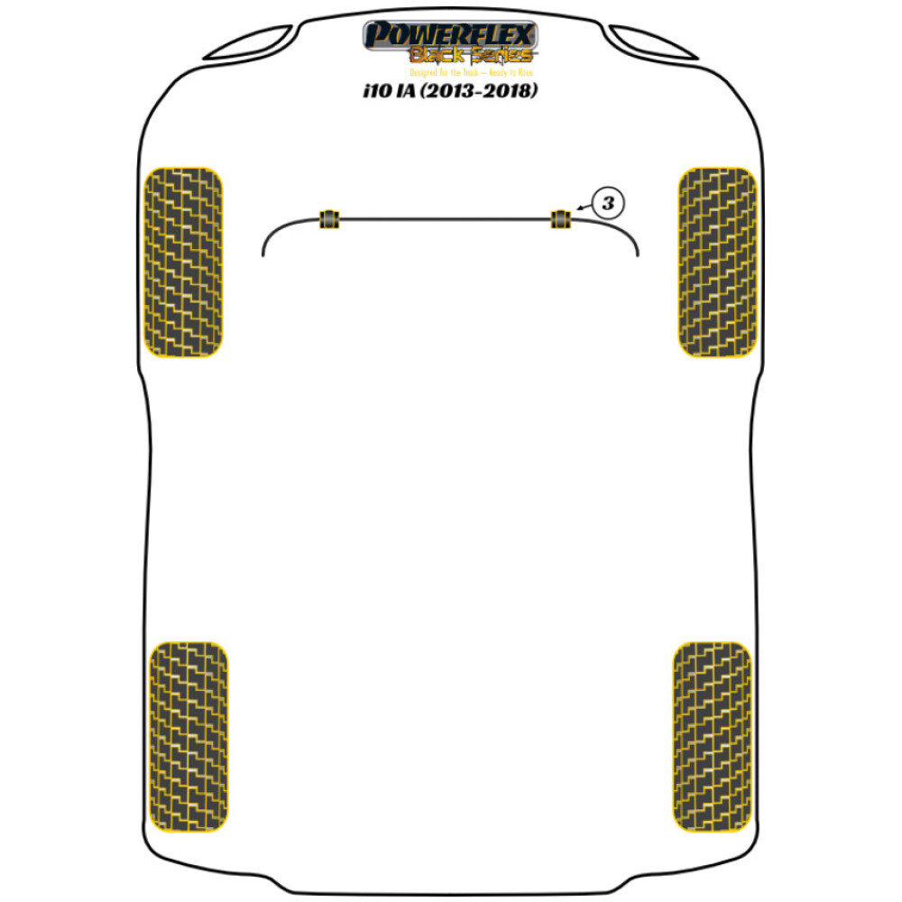 Powerflex Hyundai  i10 IA (2013 - 2018)   Boccola barra antirollio anteriore 22,5 mm Fig.3 (2) PFF26-103-22.5BLK - immagine 2