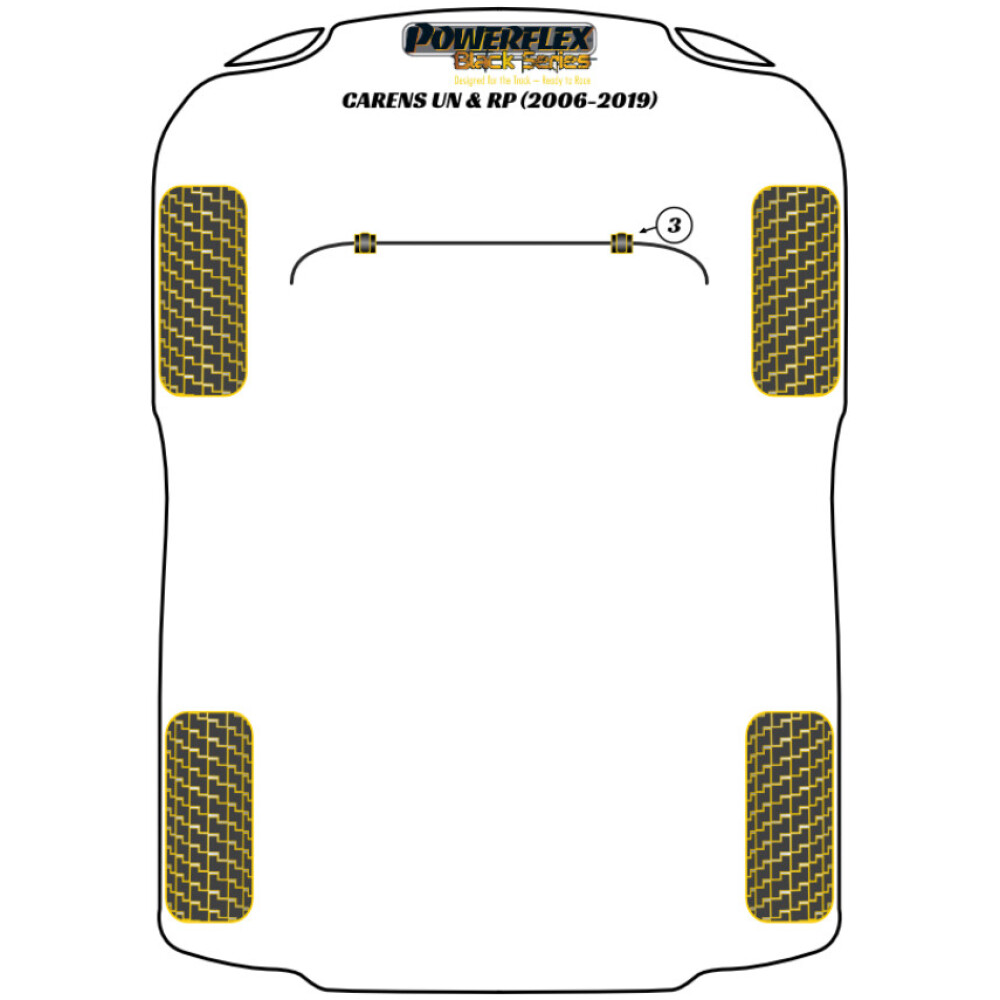 Powerflex Kia Carens UN & RP (2006 - 2019)    Boccola barra antirollio anteriore 23,2 mm Fig.3 (2) PFF26-103-23.2BLK - immagine 2