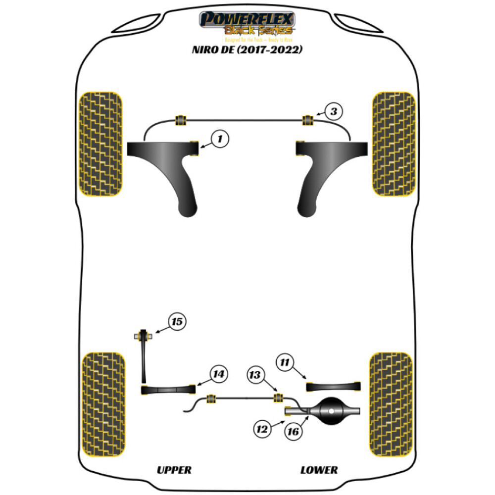 Powerflex Kia Niro DE (2017 - 2022)    Boccola del braccio di controllo anteriore inferiore posteriore Fig.11 (4) PFR26-111BLK - immagine 2