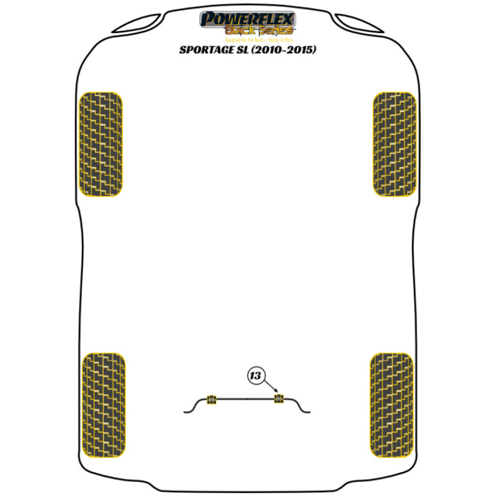 Powerflex Kia  Sportage SL (2010 - 2015)   Boccola barra antirollio posteriore 15mm Fig.13 (2) PFR26-113-15BLK - immagine 2