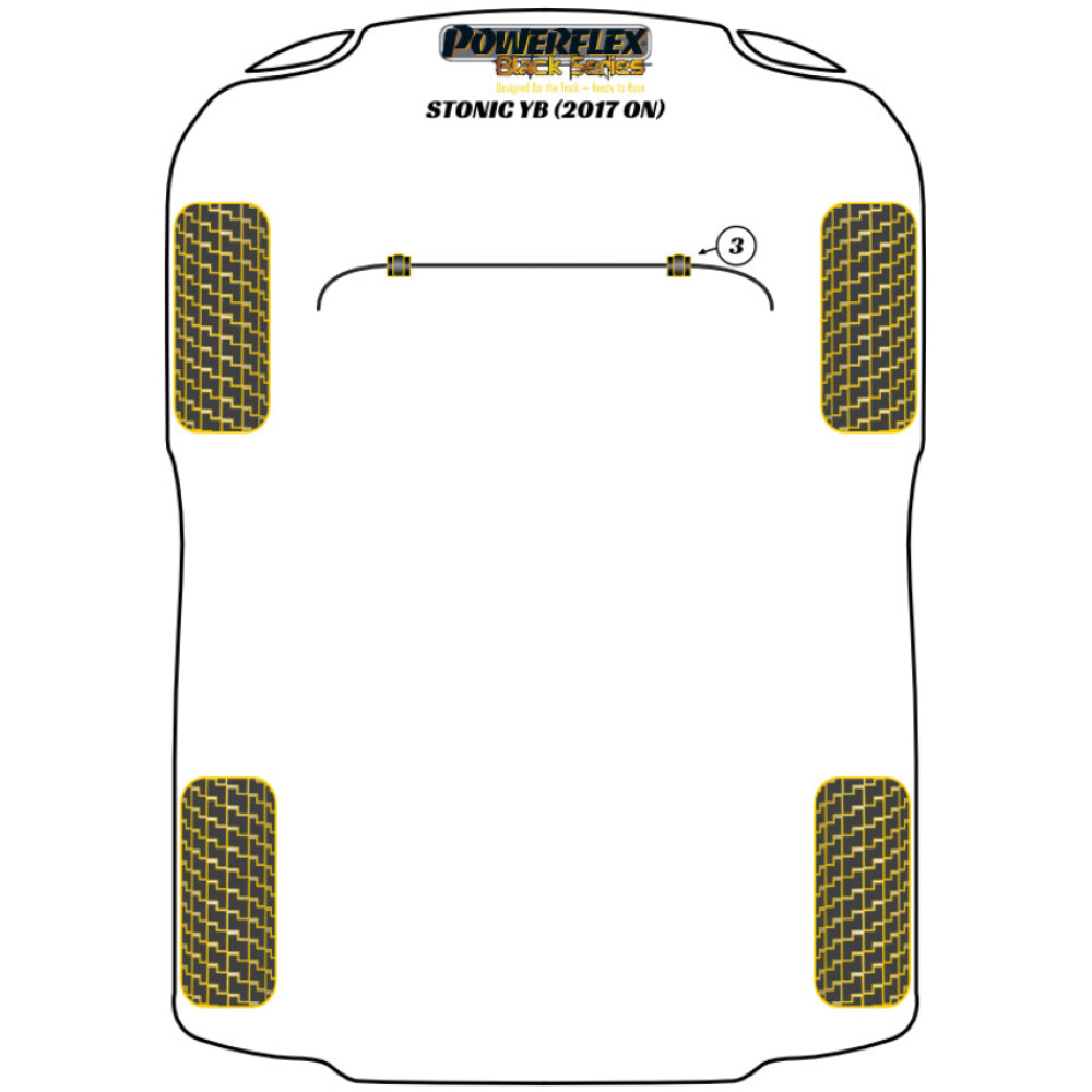 Powerflex Kia Stonic YB (2017 in poi)    Boccola barra antirollio anteriore 23,2 mm Fig.3 (2) PFF26-103-23.2BLK - immagine 2