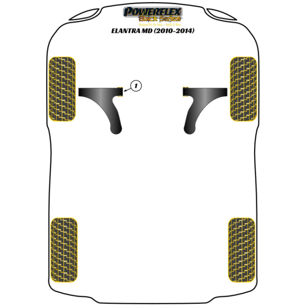 Powerflex Hyundai  Elantra MD/JK (2010 - 2014)   Braccio oscillante anteriore Boccola anteriore Camber regolabile Fig.1 (2) PFF26-101GBLK - immagine 2