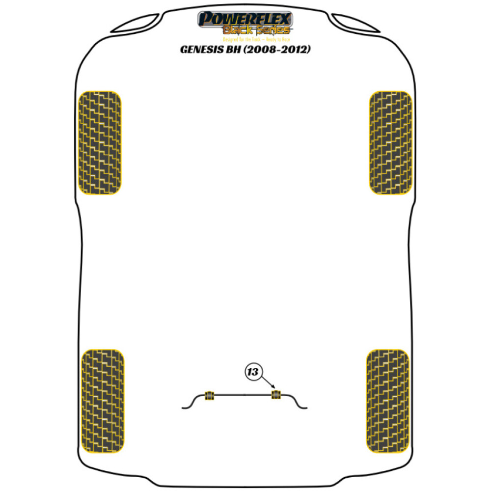 Powerflex Hyundai Genesis BH (2008 - 2012)    Boccola barra antirollio posteriore 15mm Fig.13 (2) PFR26-113-15BLK - immagine 2