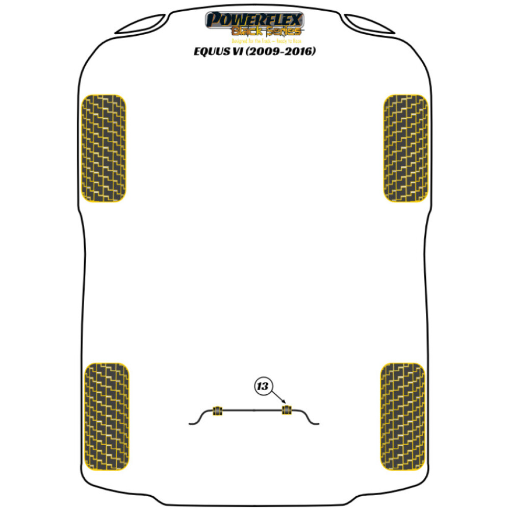 Powerflex Hyundai Equus VI (2009 - 2016)    Boccola barra antirollio posteriore 15mm Fig.13 (2) PFR26-113-15BLK - immagine 2