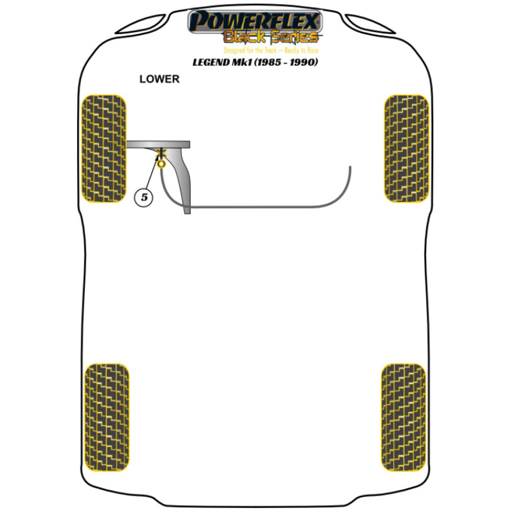 Powerflex Honda Legend Mk1 (1985-1990)    Boccola del collegamento della barra antirollio Fig.5 (2) PFF25-105BLK - immagine 2