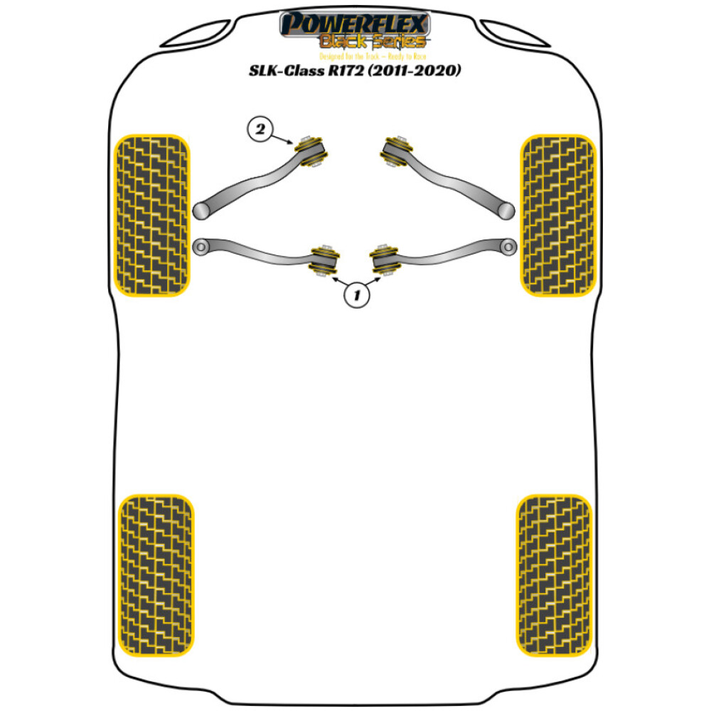 Powerflex Mercedes-Benz SLK R172 (2011-2020)   Boccola interna del braccio inferiore anteriore Fig.1 (2) PFF40-701BLK - immagine 2