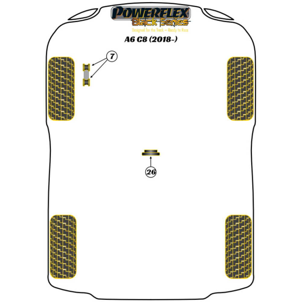 Powerflex Audi   A6/S6 C8  Boccola collegamento barra antirollio anteriore 10mm Fig.7 (4) PFF3-913-10BLK - immagine 2