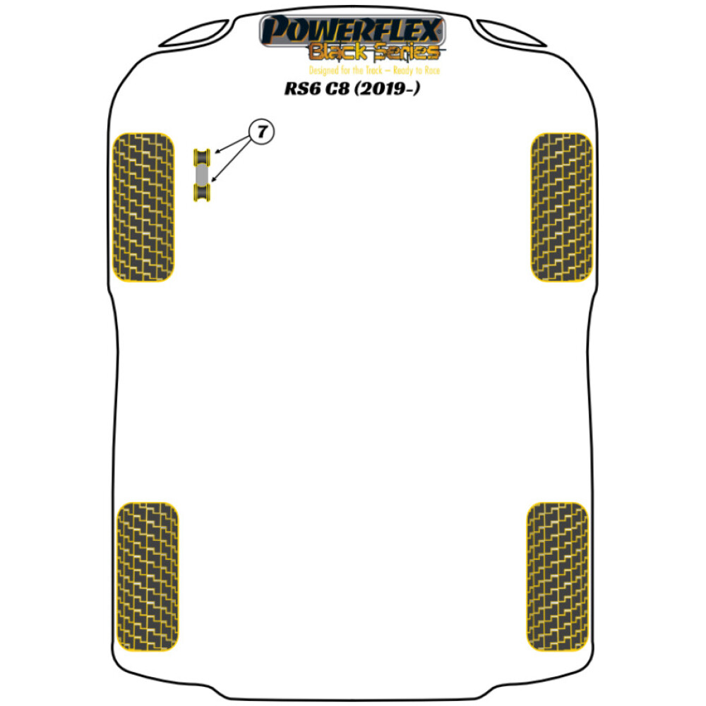 Powerflex Audi   RS6 C8  Boccola collegamento barra antirollio anteriore 10mm Fig.7 (4) PFF3-913-10BLK - immagine 2