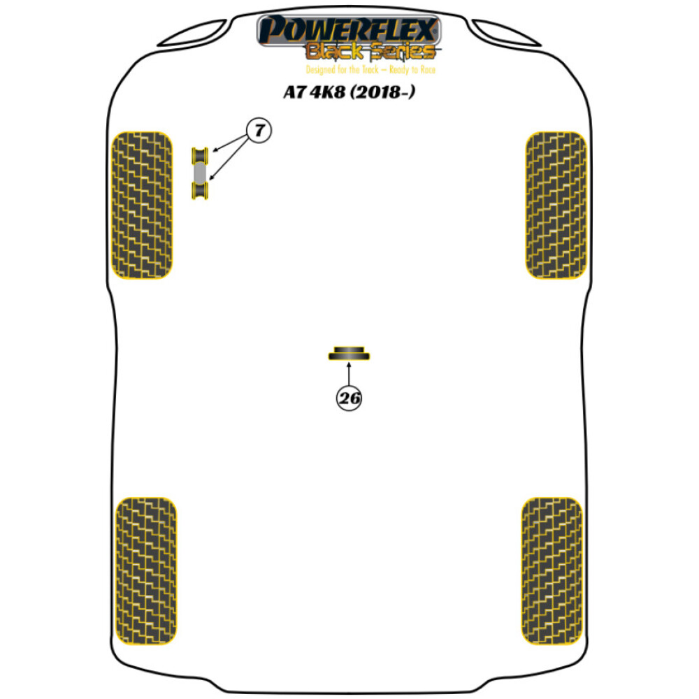 Powerflex Audi   A7 / S7 4K8  Boccola collegamento barra antirollio anteriore 10mm Fig.7 (4) PFF3-913-10BLK - immagine 2