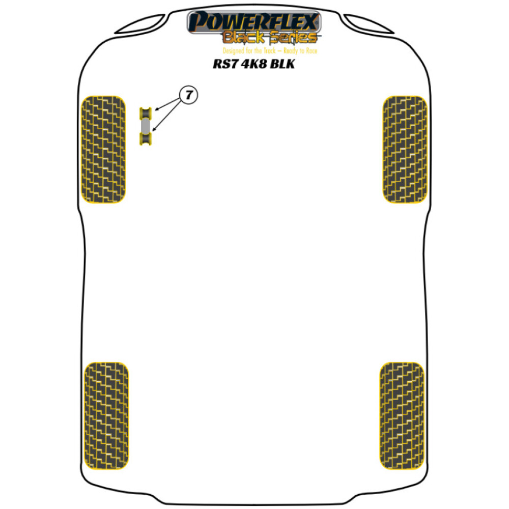 Powerflex Audi   RS7 4K8 (2018 in poi)  Boccola collegamento barra antirollio anteriore 10mm Fig.7 (4) PFF3-913-10BLK - immagine 2