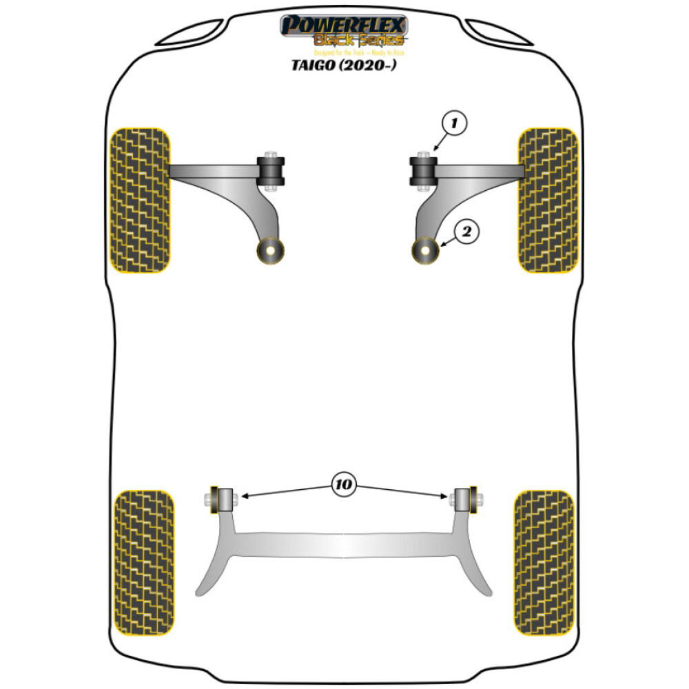 Powerflex Volkswagen Taigo (2020 in poi)    Boccola anteriore del braccio oscillante anteriore 30mm Fig.1 (2) PFF85-201BLK - immagine 2