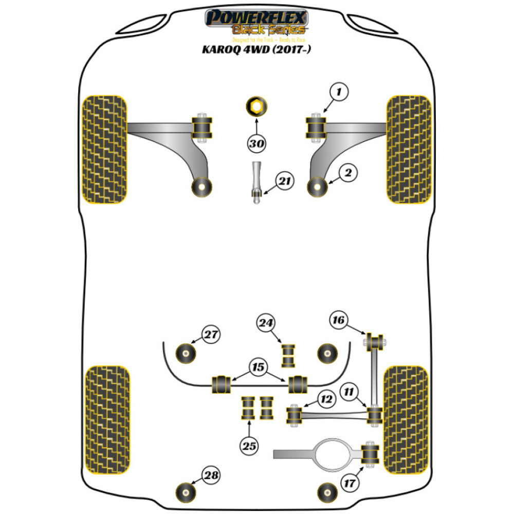 Powerflex Skoda  Karoq 4WD   Boccola esterna del braccio inferiore posteriore Fig.17 (2) PFR85-817BLK - immagine 2