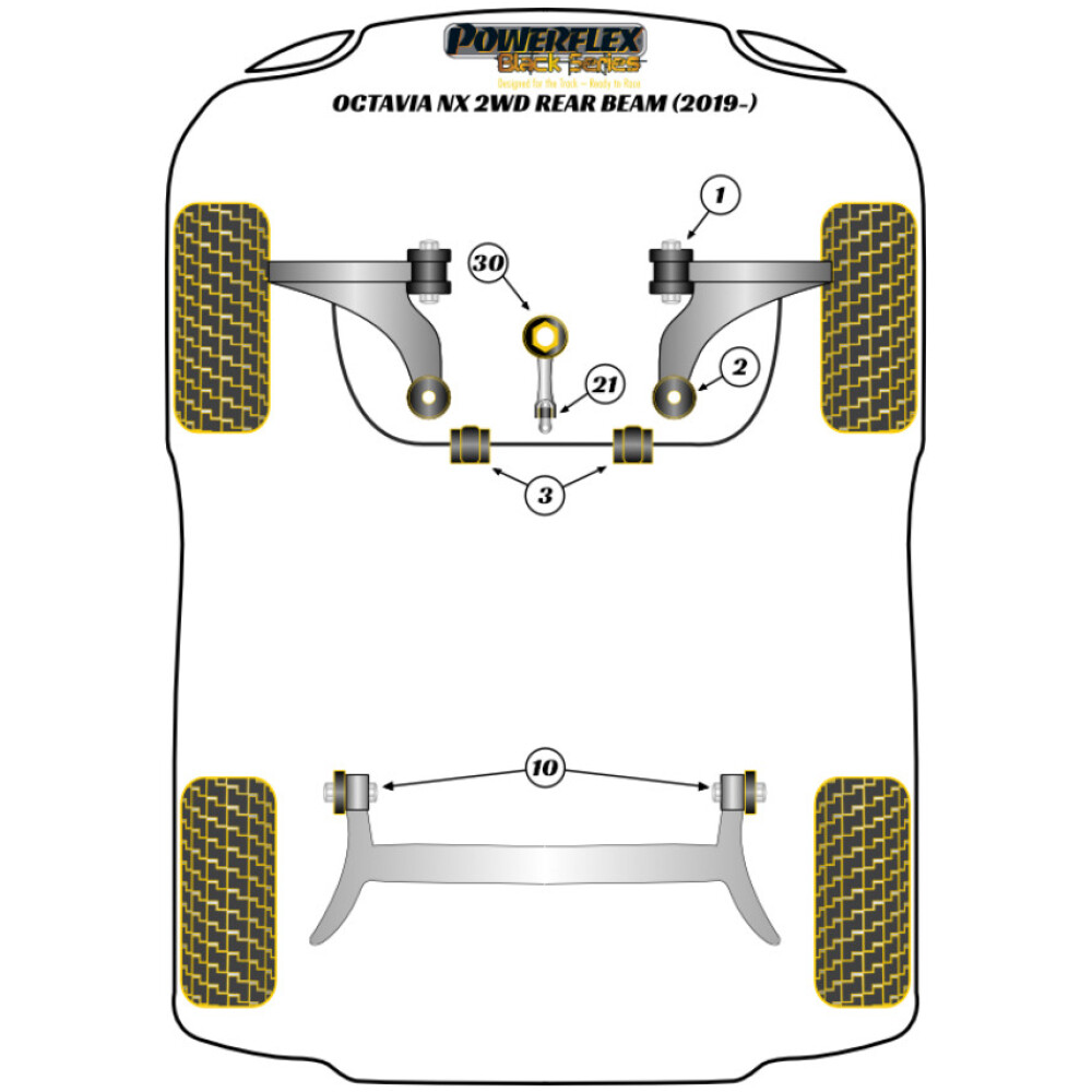 Powerflex Skoda   Octavia NX ponte post. fisso  Boccola ibrida supporto motore inferiore anteriore (grande) - Track/MSport Fig.30 (1) PFF85-833BLK - immagine 2