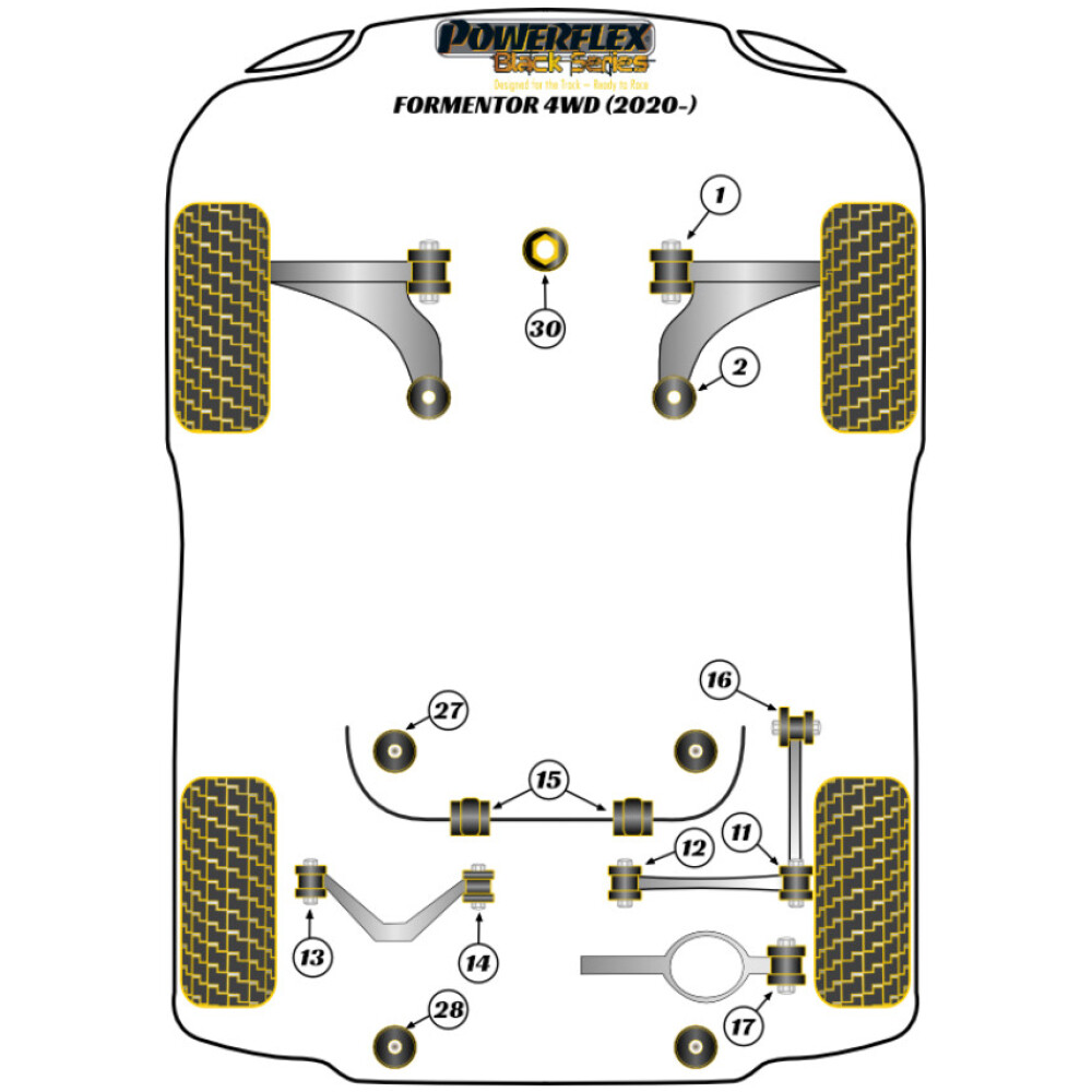 Powerflex Seat  Formentor 4WD (2020 in poi)   Boccola esterna del braccio inferiore posteriore Fig.17 (2) PFR85-817BLK - immagine 2
