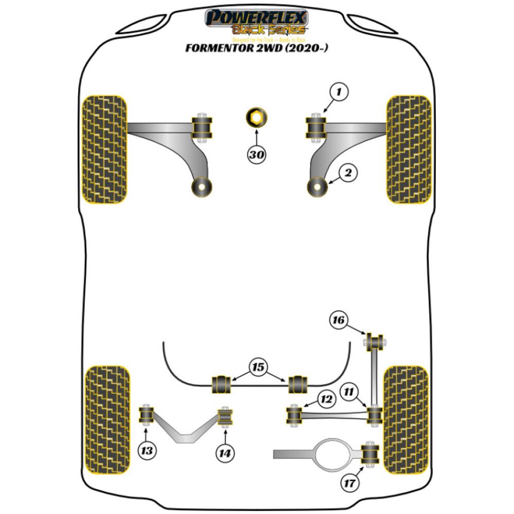 Powerflex Seat  Formentor 2WD (2020 in poi)   Boccola esterna del braccio oscillante superiore posteriore Fig.13 (2) PFR85-513BLK - immagine 2