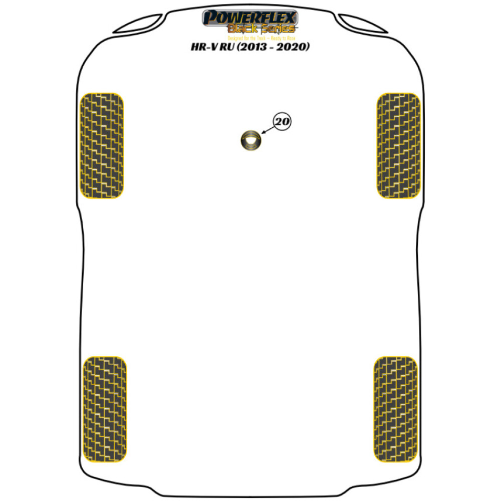 Powerflex Honda HR-V RU (2013 - 2020)    Inserto supporto motore inferiore Fig.20 (1) PFF25-420BLK - immagine 2