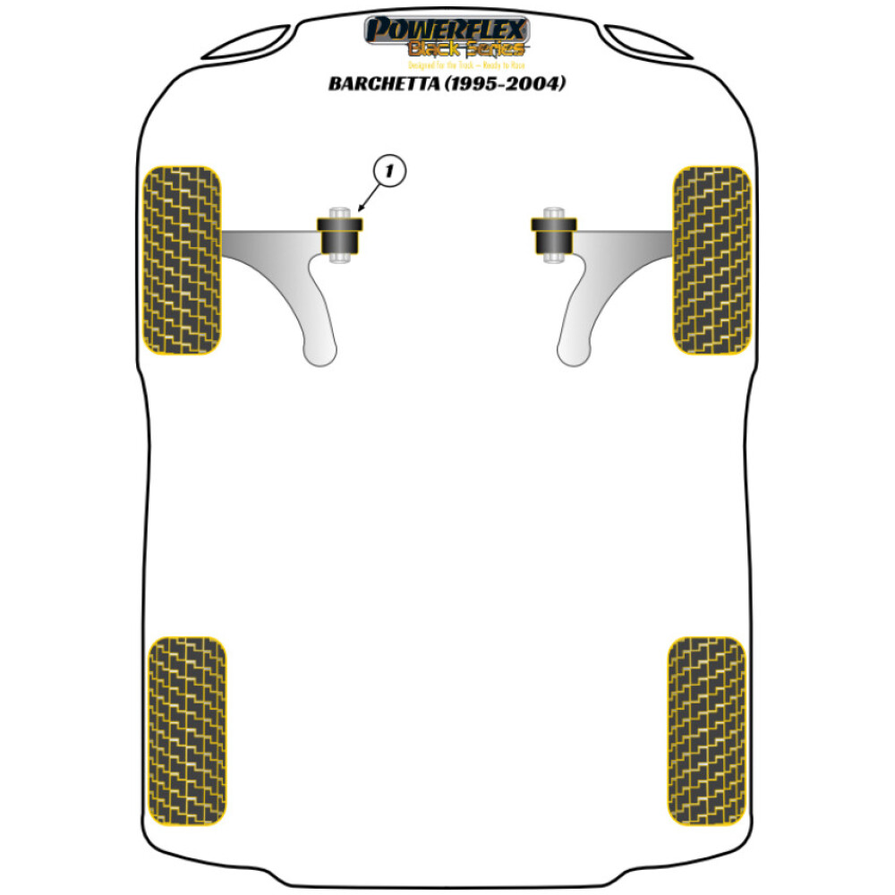 Powerflex Fiat Barchetta (1995 - 2004)    Boccola interna del braccio oscillante anteriore Fig.1 (2) PFF16-101BLK - immagine 2