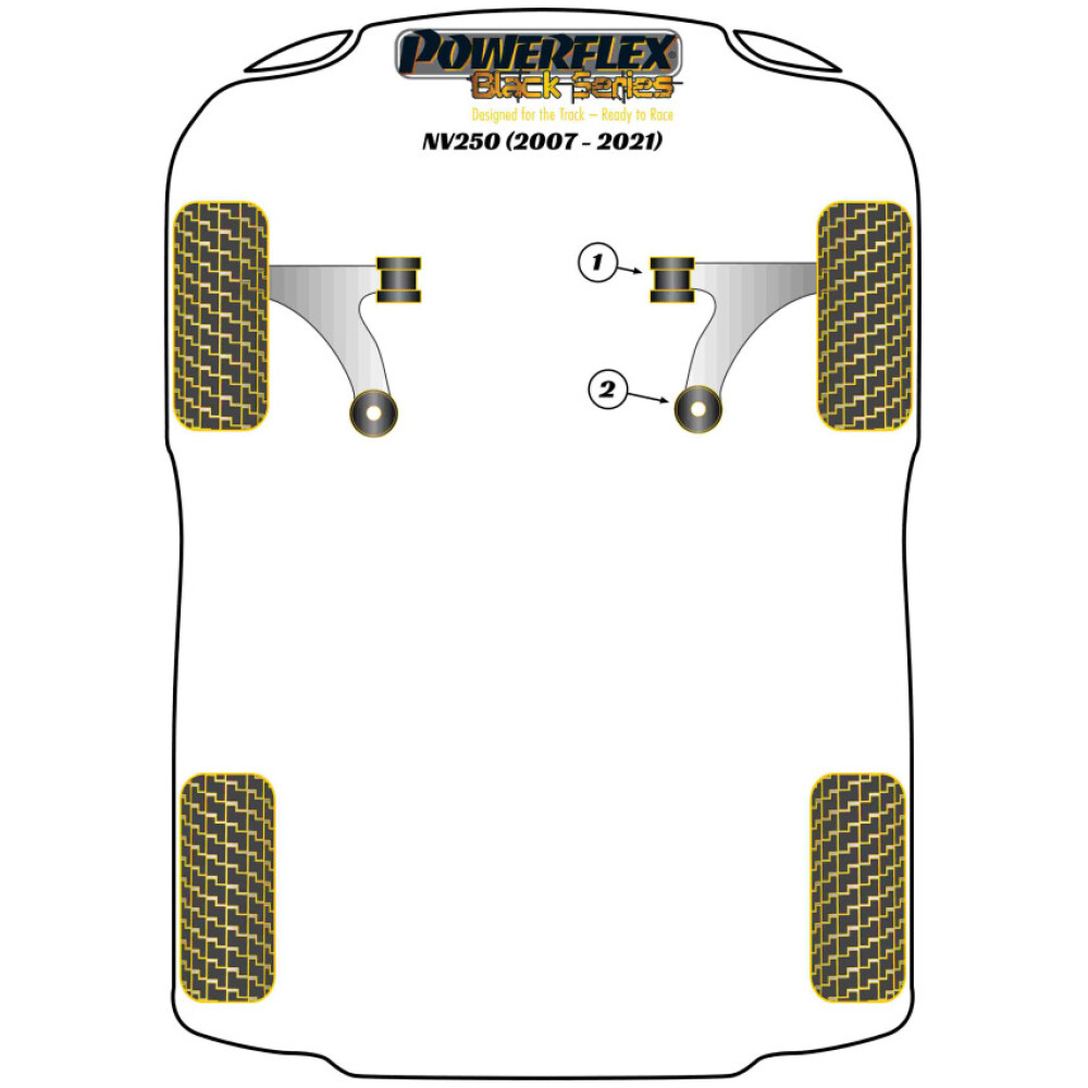 Powerflex Nissan NV250 (2007 - 2021)    Boccola posteriore braccio anteriore Fig.2 (2) PFF60-902BLK - immagine 2