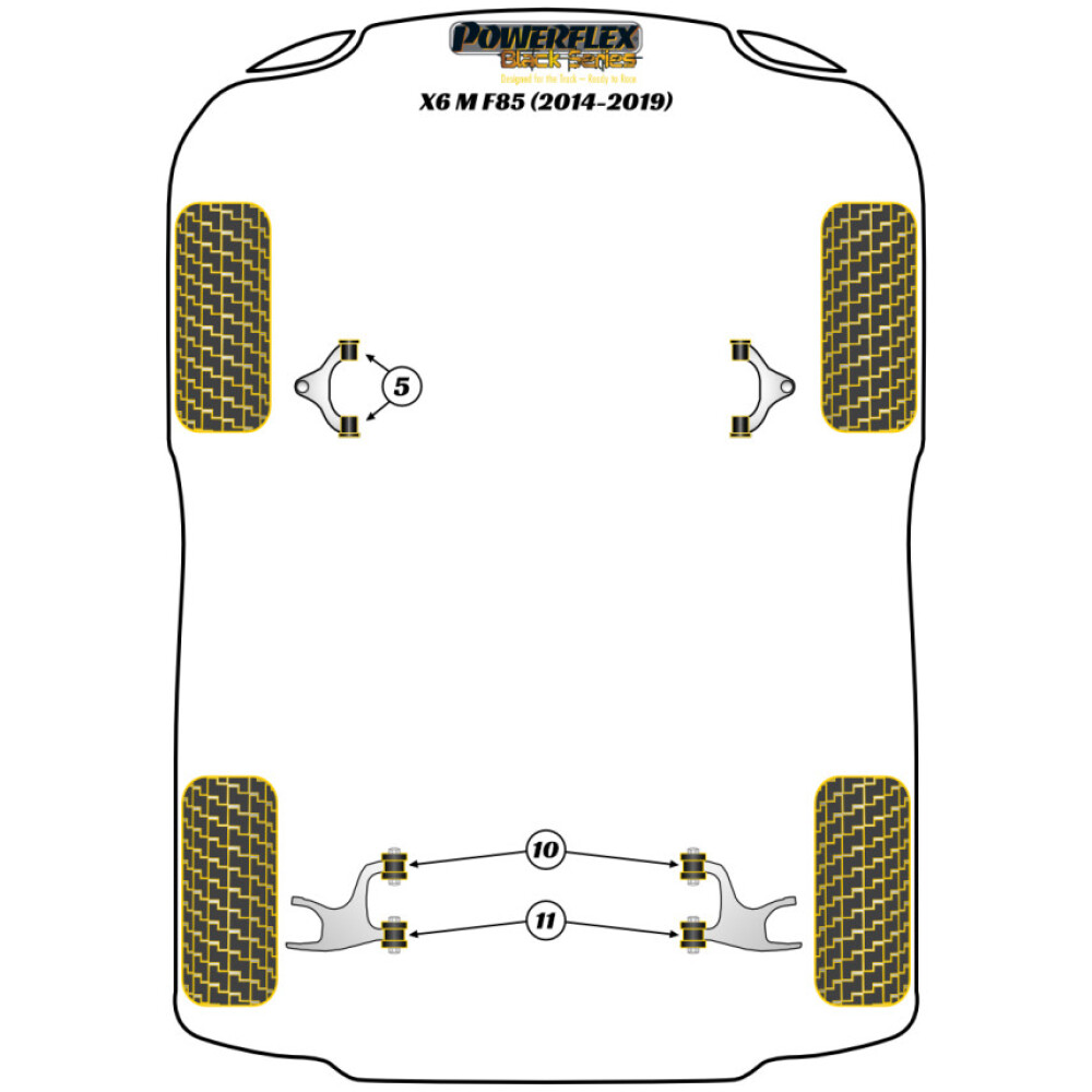 Powerflex BMW X6 M F86 (2014-2019) Boccola del braccio oscillante superiore anteriore Fig.5 (4) PFF5-1405BLK 2 Powerflex BMW X6 M F86 (2014-2019) Boccola del braccio oscillante superiore anteriore Fig.5 (4) PFF5-1405BLK - immagine 2