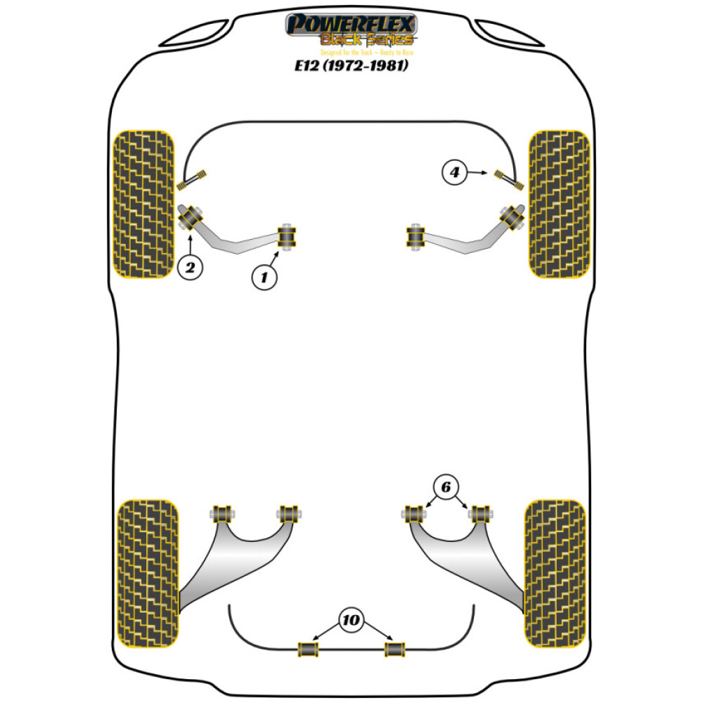 Powerflex BMW Serie 5 E12 (1972-1981)   Boccola esterna del braccio inferiore anteriore Fig.2 (2) PFF5-2002BLK - immagine 2