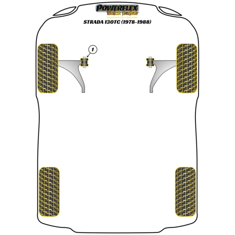 Powerflex Fiat Ritmo / Strada Abarth 130TC (1978-1988)    Boccola interna del braccio oscillante anteriore Fig.1 (2) PFF16-401BLK - immagine 2