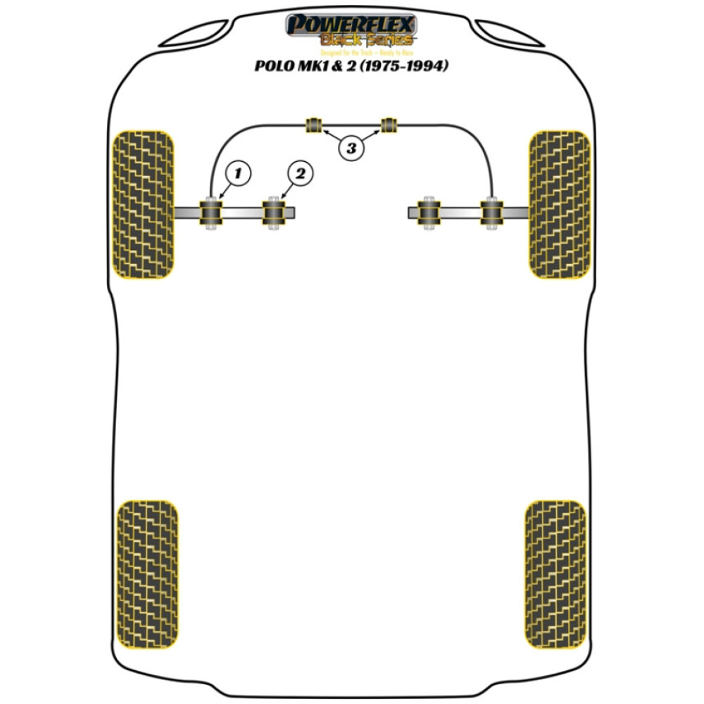 Powerflex Volkswagen  Polo / Derby MK1/2 (1975 - 1994)   Boccola interna del braccio oscillante anteriore Fig.2 (2) PFF85-103BLK - immagine 2