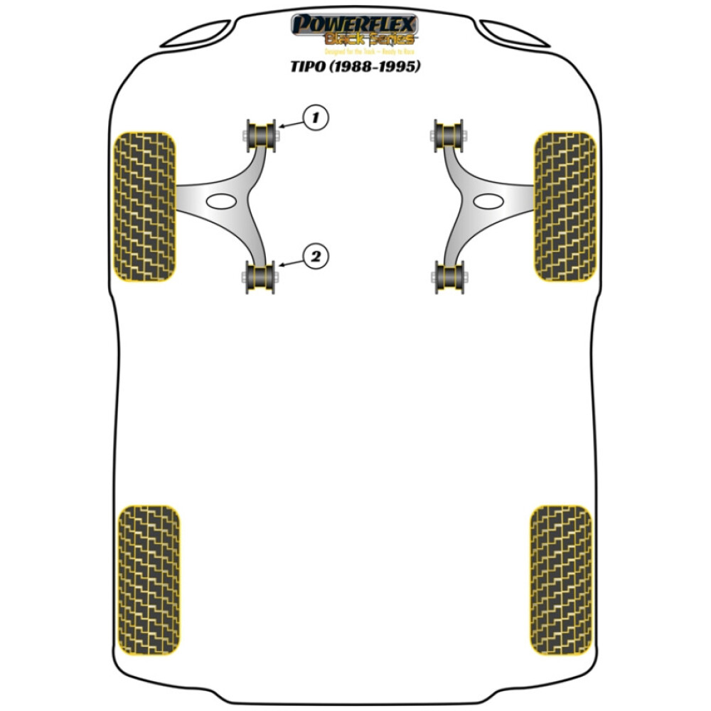 Powerflex Fiat Tipo (1988-1995)    Boccola anteriore del braccio oscillante inferiore anteriore Fig.1 (2) PFF1-801BLK - immagine 2